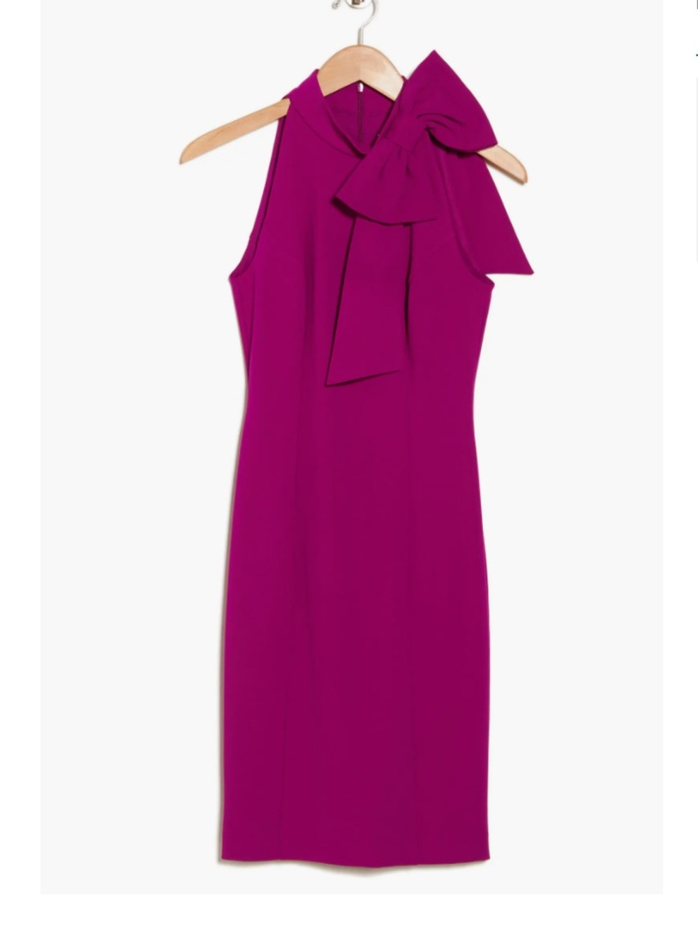 Eliza J Neck Tie Sleeveless Fuchsia Dress